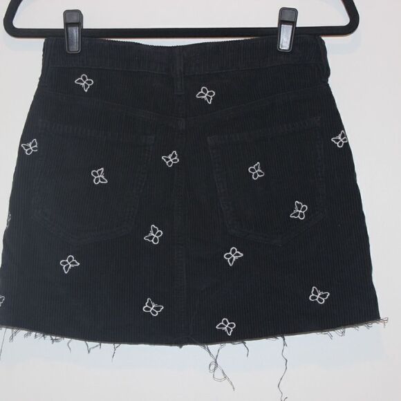 Pacsun Butterfly corduroy Mini Skirt Women Size 26 - Picture 4 of 11